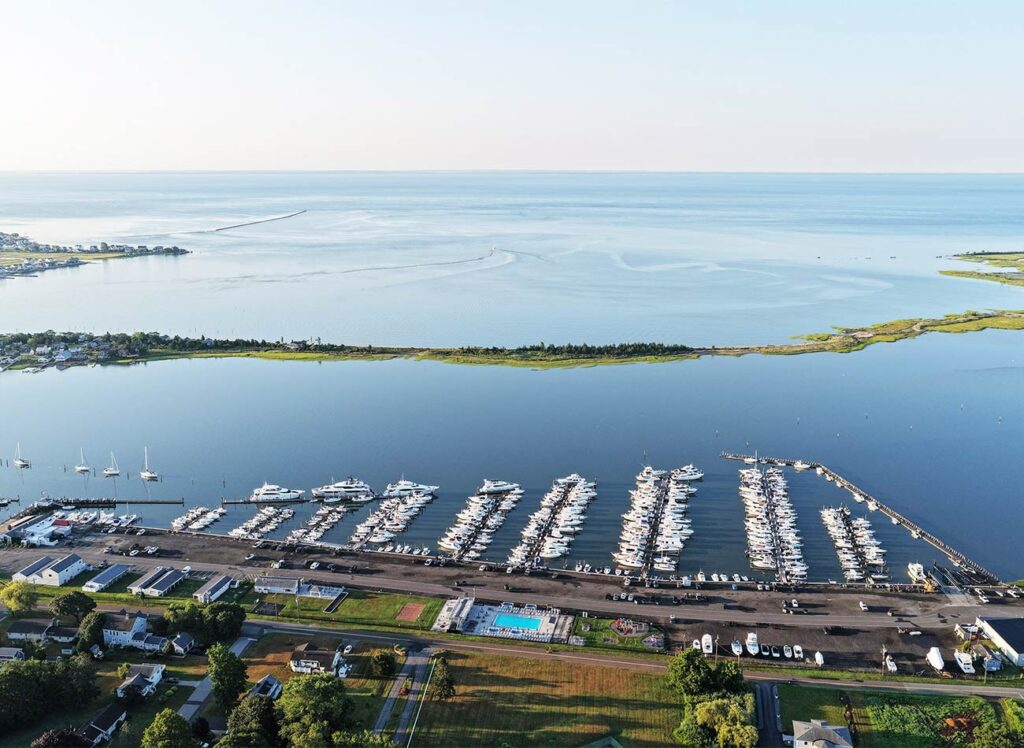 Aerial view of Cedar Island Marina, Clinton, Connecticut