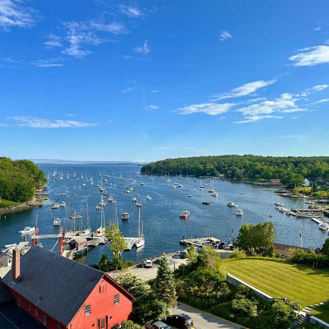 Rockport Marine and a view of Rockport Harbor, Maine