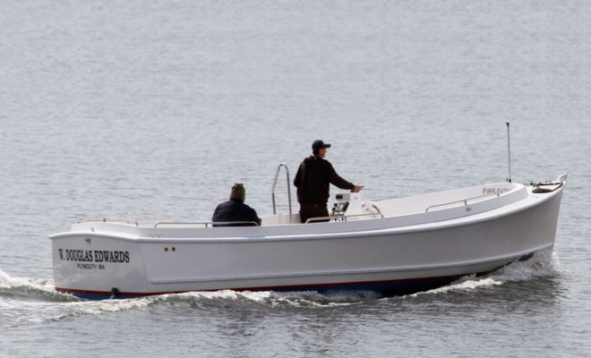 W. DOUGLAS EDWARDS, the new Duffy-26 motor launch built by Atlantic Boat Company for the Plymouth Yacht Club.