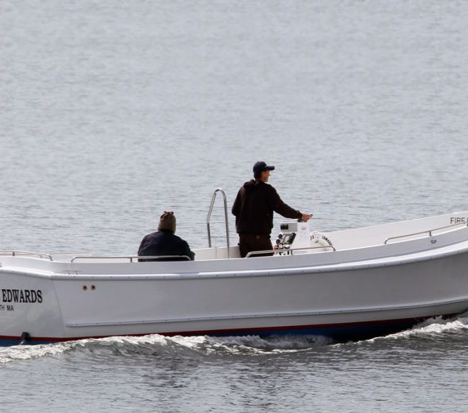 W. DOUGLAS EDWARDS, the new Duffy-26 motor launch built by Atlantic Boat Company for the Plymouth Yacht Club.