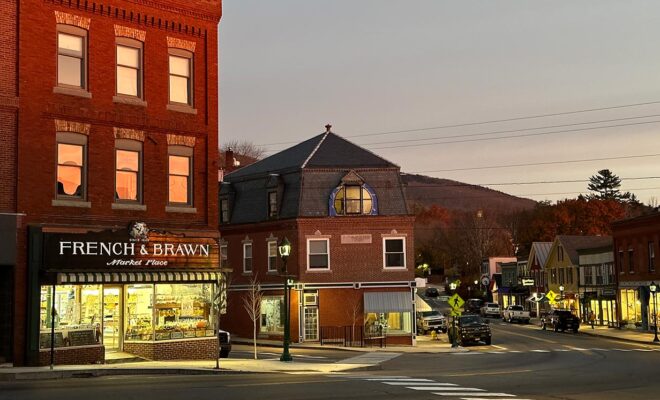 A view downtown in Camden Maine.