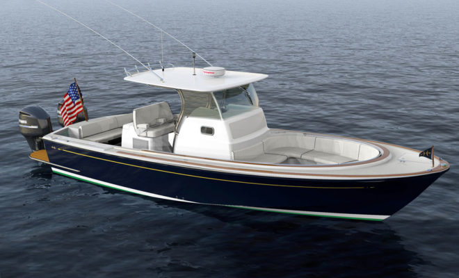 A massive wrap-around seating area in the bow is created thanks to the innovative extended console on the Hunt 32cc.