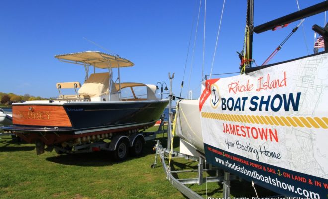 A beautiful Vanquish and a J Boat were two of the yachts on display at Conanicut Marina in Jamestown.