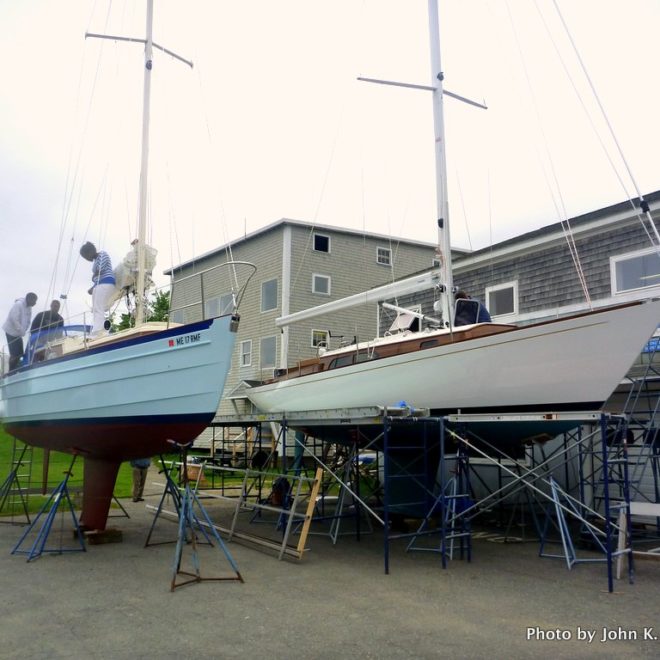 GRACE EILEEN and UNTIDE, two new Maine classics launched recently in Belfast.