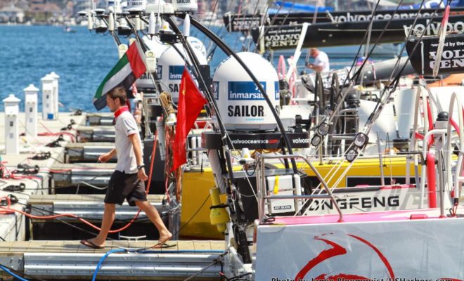 For anyone interested in sailing and yacht racing, watching the crews coming and going from the Volvo Ocean 65s is interesting.