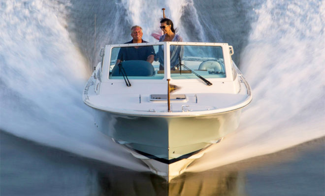 The new Hunt Challenge features private demo events aboard a Hunt Harrier 25 Sport.