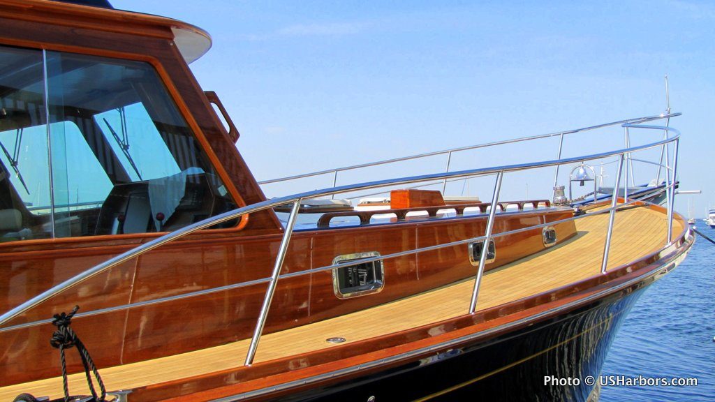 During a five-week refit, STORMALONG II received new teak decks and all new varnish.