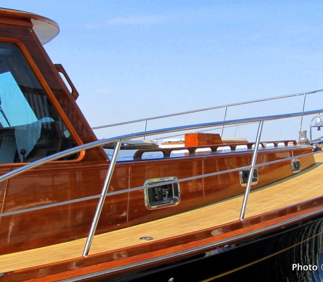 During a five-week refit, STORMALONG II received new teak decks and all new varnish.