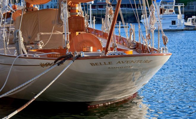 BELLE AVENTURE, a gorgeous 85' Fife ketch that has spent the summer in Camden, Maine.