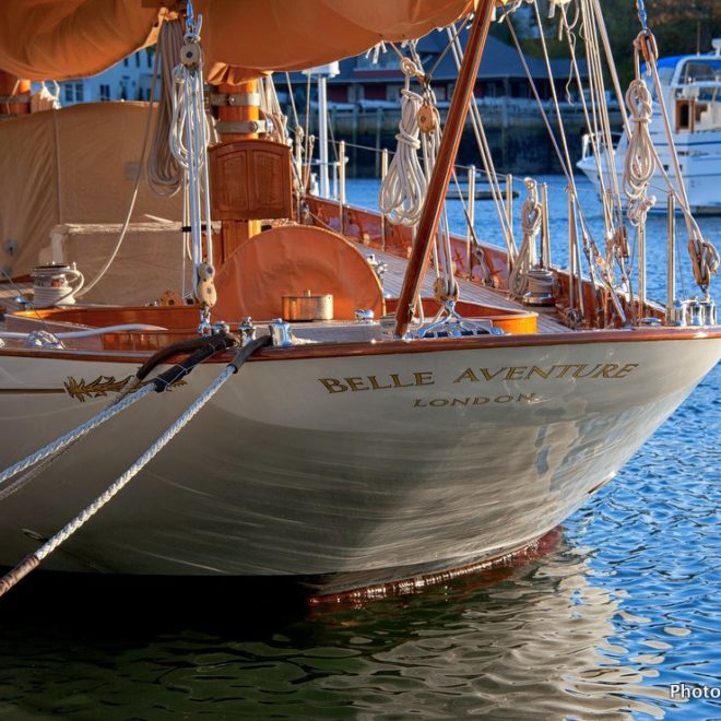 BELLE AVENTURE, a gorgeous 85' Fife ketch that has spent the summer in Camden, Maine.