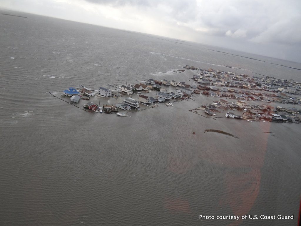 Homes are flooded in Tuckerton, NJ, on October 30 after Hurricane Sandy made landfall on the Jersey Shore the previous day.