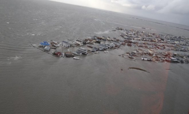 Homes are flooded in Tuckerton, NJ, on October 30 after Hurricane Sandy made landfall on the Jersey Shore the previous day.