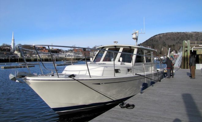 To see it at the dock, you'd never guess that Lyman-Morse's newest Monhegan 42 is a commercial vessel.