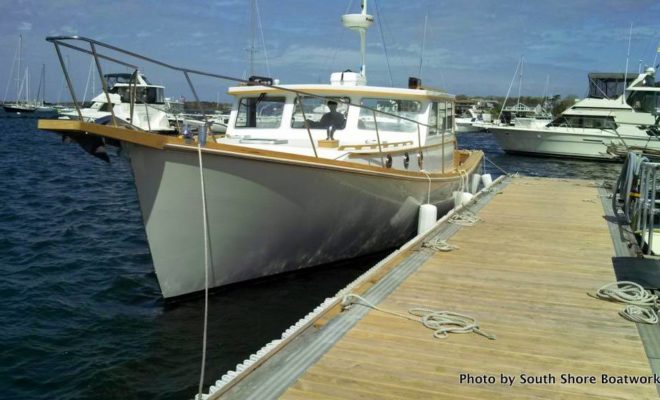 TWIST at the dock on the first day of sea trials in Cataumet, Massachusetts.