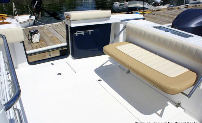 Retractable seats aft allow for a variety of uses across the huge stern section.
