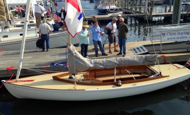 It's nice to see a new classic in with all the modern yachts. This is the W-22, built by Artisan Boatworks in Rockport, ME.