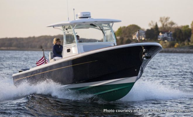 Hunt Yachts' signature Deep V design is put to full use on the new Hunt 32cc.