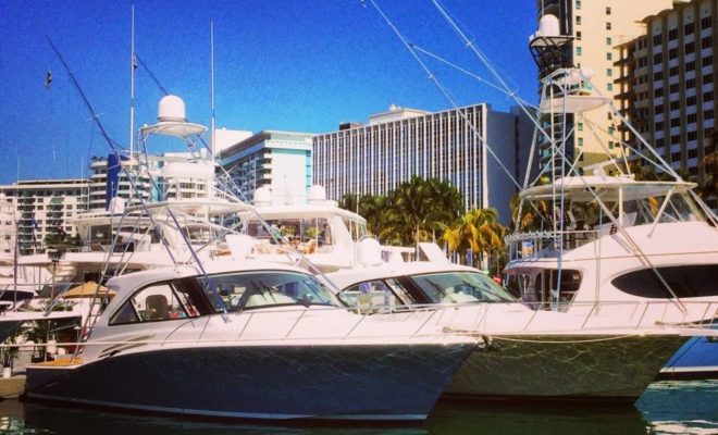 Hatteras Yachts was proud to display their new 45' tournament and cruising models at the Yacht & Brokerage Show.