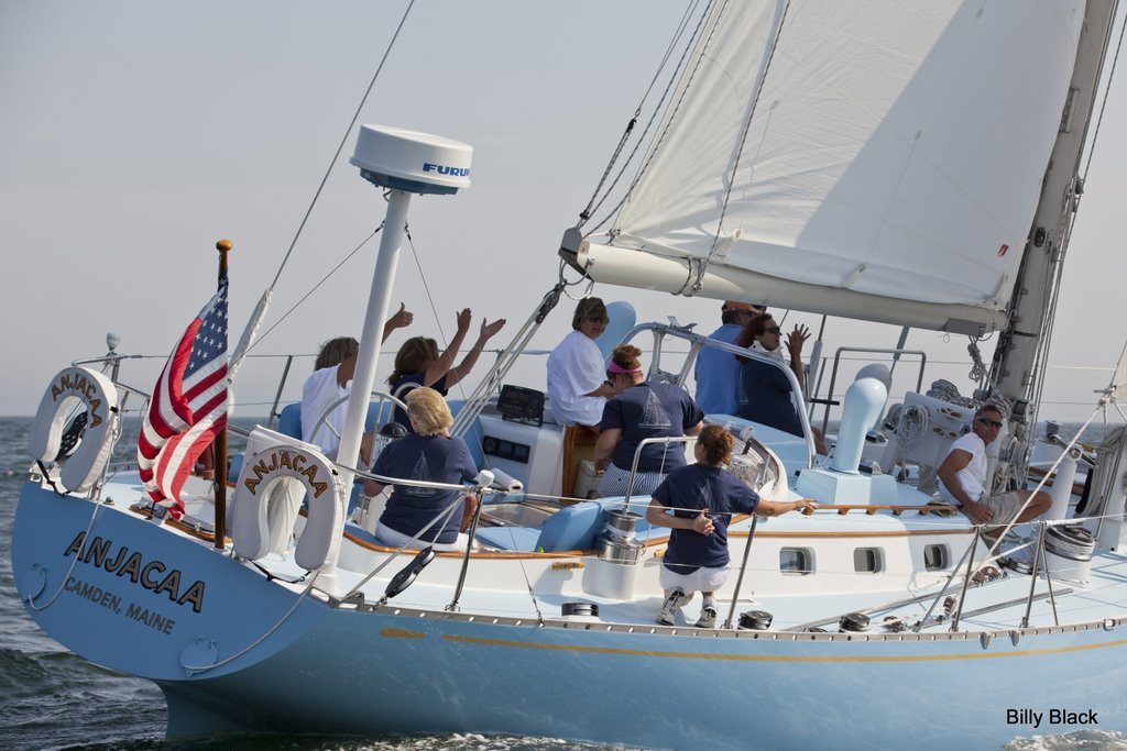 Anjacaa was built in 1974 by Palmer Johnson and has been a fixture in Camden Harbor ever since.