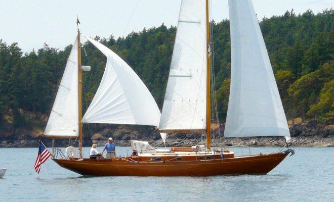 Concordia Yawl #82, CORIOLIS, built in 1960 by Abeking and Rasmussen and now owned by Douglas and Susan Adkins.