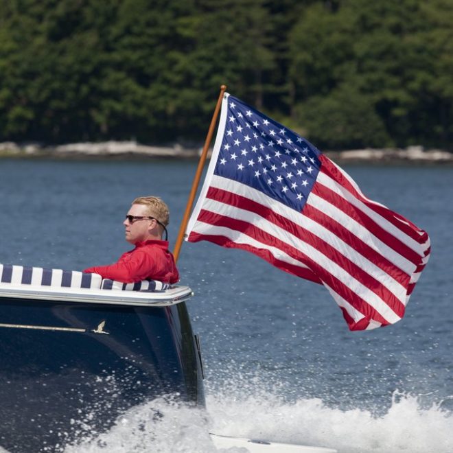 Kevin Burns, vice president for design and product development at Sabre and Back Cove Yachts, "in the field."