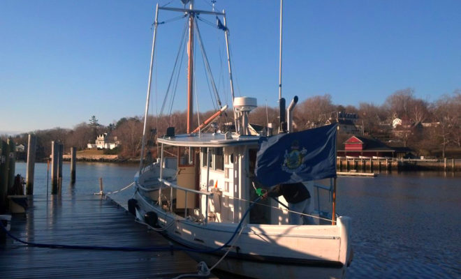Ruth Ann II fuels up at the Wayfarer Marine docks in Camden on April 12.