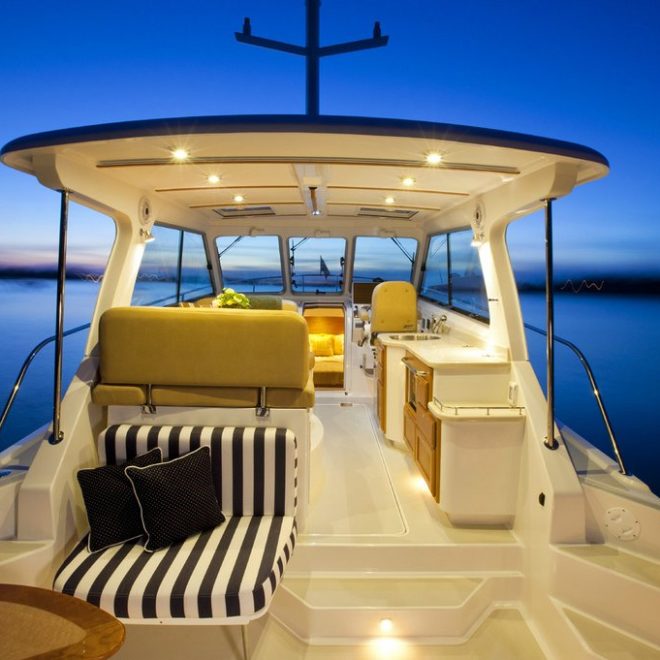 Back Cove 34, to be on display at the DiMillo's Yacht Sales dock March 15-17.