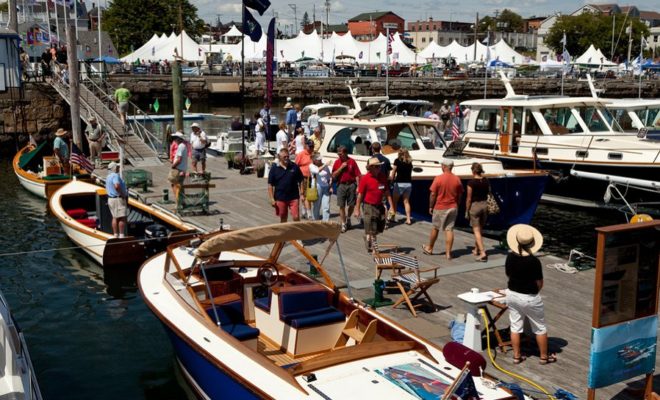 On the docks at the 2010 Maine Boats, Homes & Harbors Show. Photo by Jeff Scher