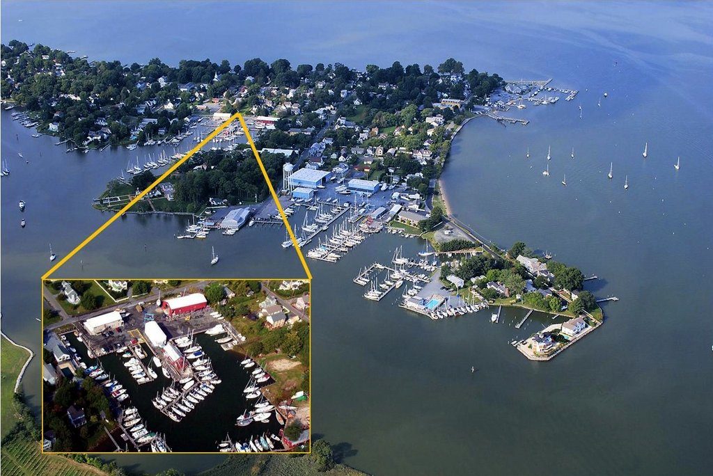 The new Hunt Yachts sales office in Oxford, Maryland, on the Chesapeake's Eastern Shore.