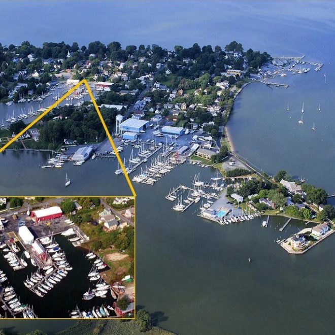 The new Hunt Yachts sales office in Oxford, Maryland, on the Chesapeake's Eastern Shore.
