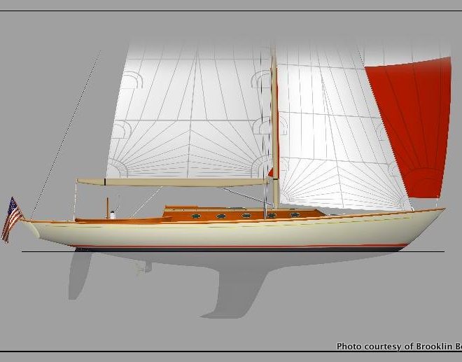 Brooklin Boat Yard is beginning construction of a 49' racing/cruising sailboat.