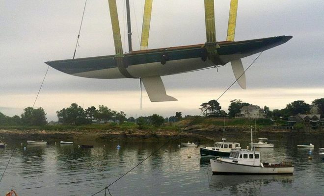 Hull No. 5 "Grace" being launched July 27.