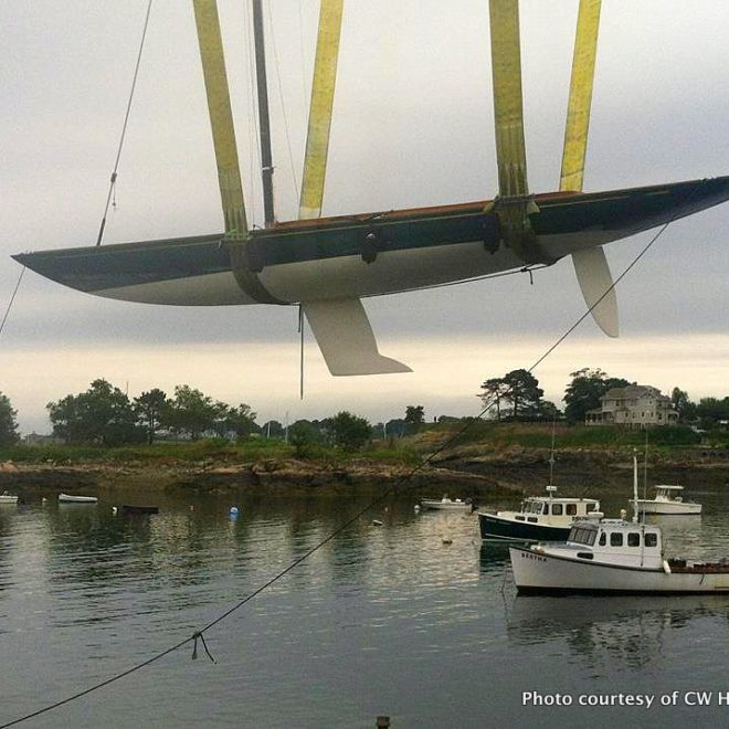 Hull No. 5 "Grace" being launched July 27.