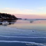 Dusk in Rockport, Maine, reveals that Old Man Winter is holding on until the bitter end in northern New England.