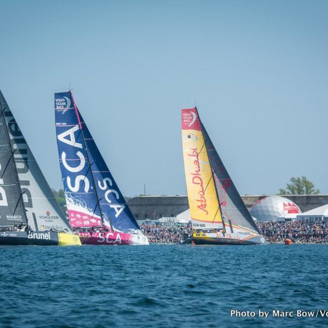 The Newport stopover affords spectators up-close views of the racing yachts.