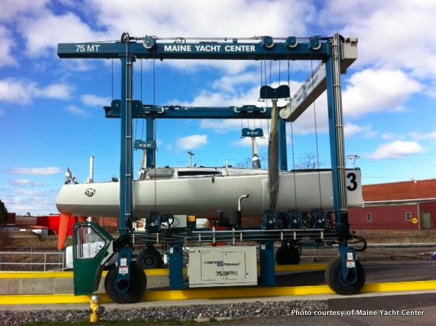 An early April launch of the first Class 40 at Maine Yacht Center signals the start of the sailing season.