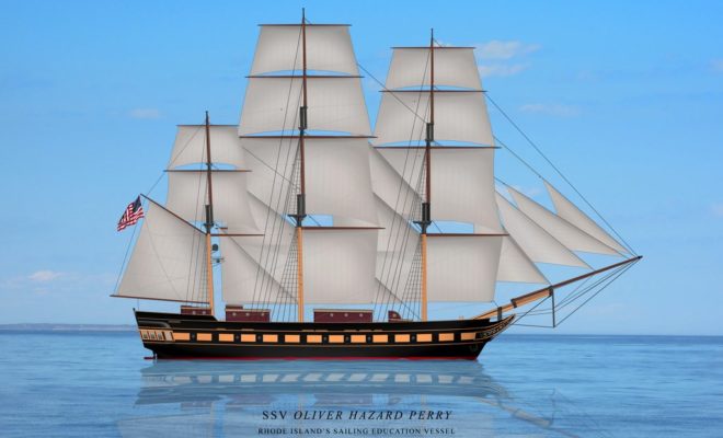 Latest rendering of SSV OLIVER HAZARD PERRY, as she will look when she sails in 2014.
