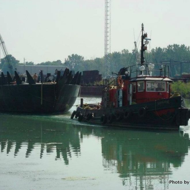 SSV Oliver Hazard Perry leaves Amherstburg, Ontario, in 2008, bound for Rhode Island.