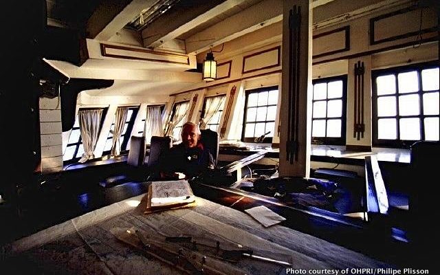 Captain Richard Bailey aboard HMS ROSE, which he commanded when it sailed as the largest active wooden tall ship in the world.
