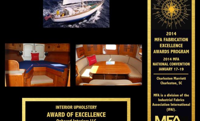 Onboard Interiors received a prestigious award in January from the Marine Fabricators Association.