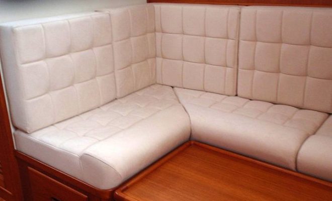 The old cushions aboard this 47-foot Eastbay were replaced with marine foam and Ultrasuede.