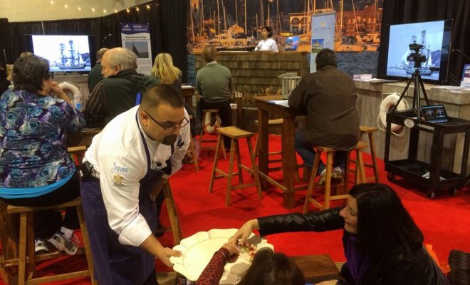 When you need a break, tastings in the Boat Show Pavilion are a nice pause.