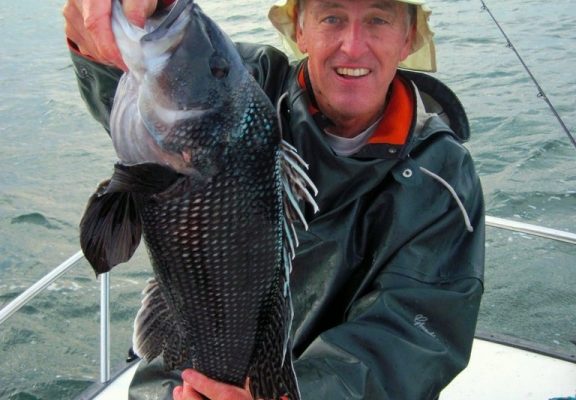 One of the thirty-five nice black sea bass we landed during an outing in Buzzards Bay.
