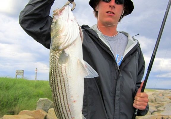 My son Ben with a nice 30-inch keeper Striper. Unfortuntely, it was the only fish we landed at the Cape Cod Canal recently.