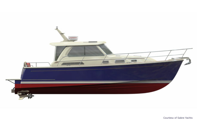 The first of the new Sabre 38 Salon Express motor yachts is nearing its June 2012 launch date.