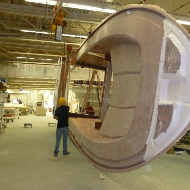 A part of a new Sabre 42, fresh out of the mold.