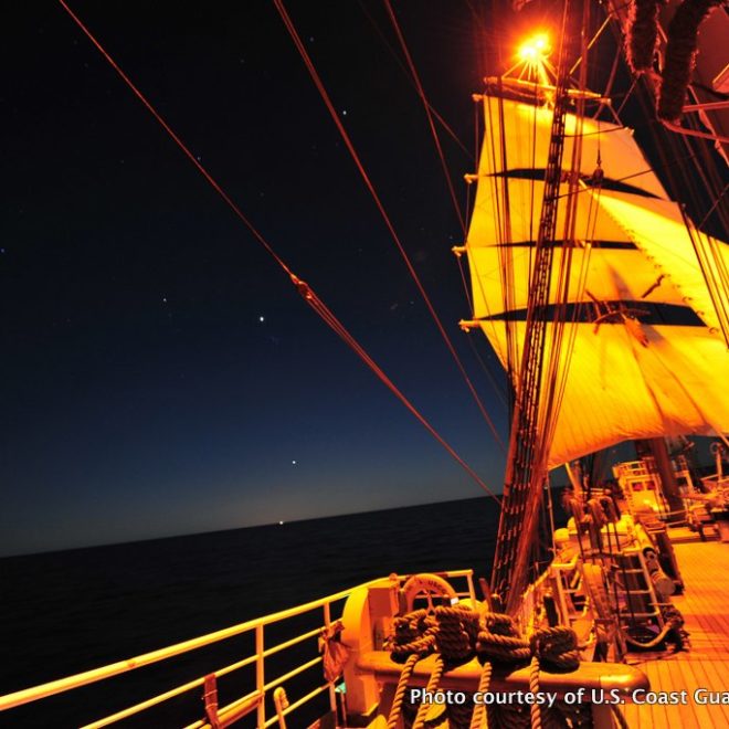 The USCG training ship Eagle has begun a summer tour that will include stops in a dozen East Coast harbors.