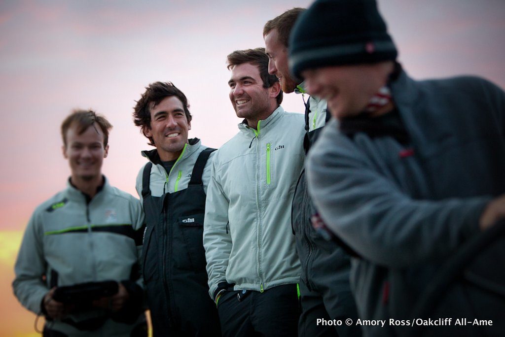 Mark Towill and Charlie Enright during the Transatlantic Race 2011 onboard VANQUISH.