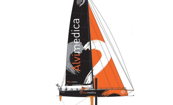 Team Alvimedica's boat design for the 2014-15 Volvo Ocean Race, which includes a stopover in Newport.