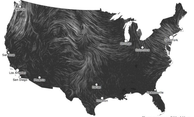 Wind Map, a slick new online tool to see wind patterns nationwide.